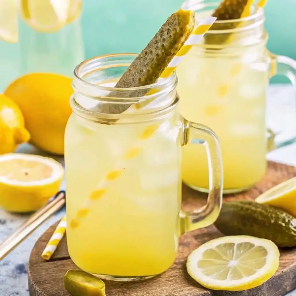 How to Make Dill Pickle Lemonade (That Actually Tastes Amazing) 1 dill pickle lemonade in mason jar