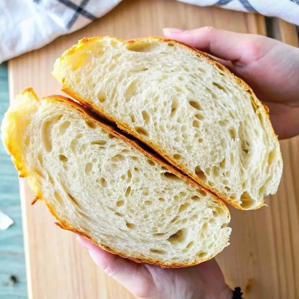 Croissant Sourdough Bread: A Buttery, Flaky Twist on a Classic Favorite 1 croissant sourdough bread loaf on wooden board