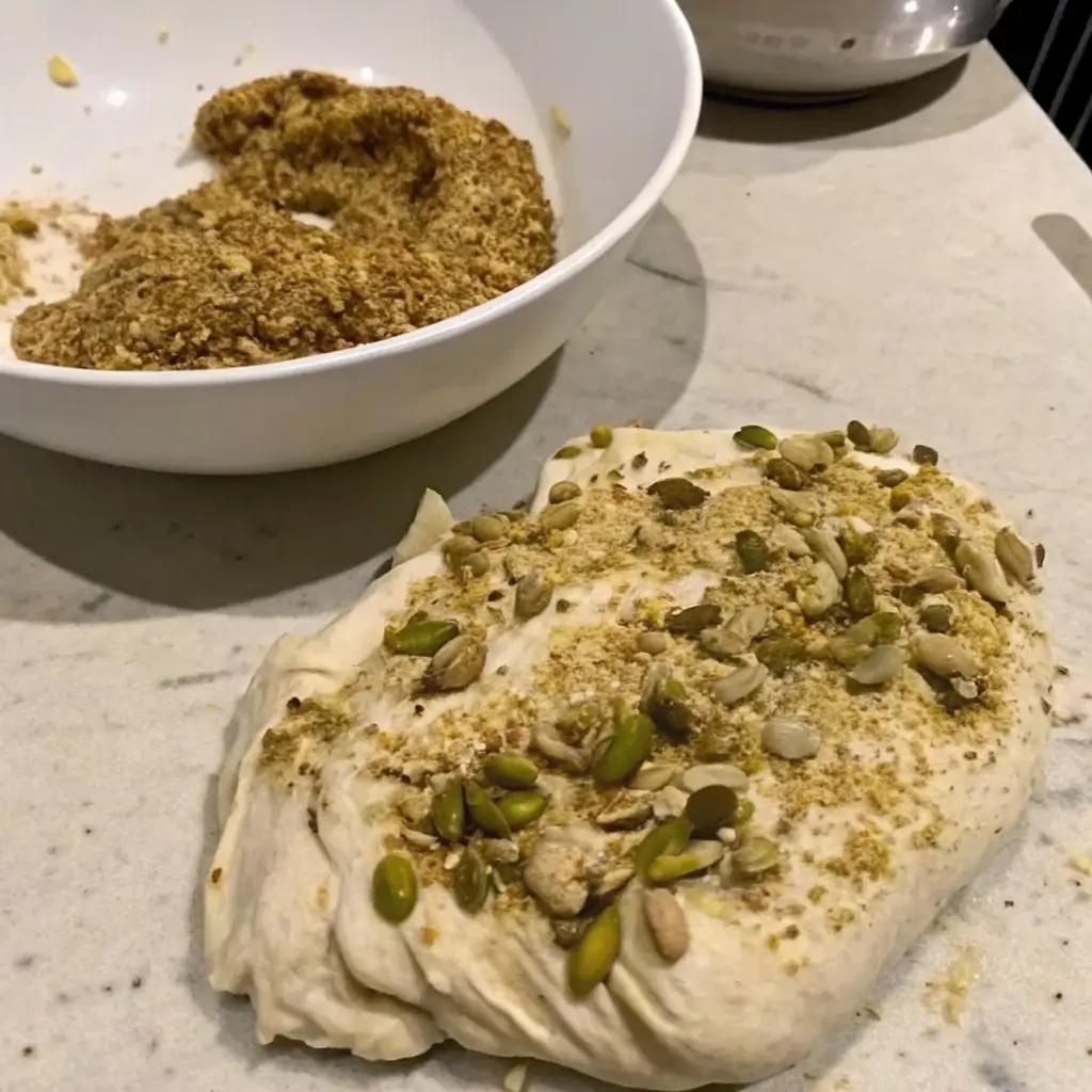 multigrain-sourdough-bread-ingredients.jpg Ingredients for multigrain sourdough bread including grains and starter