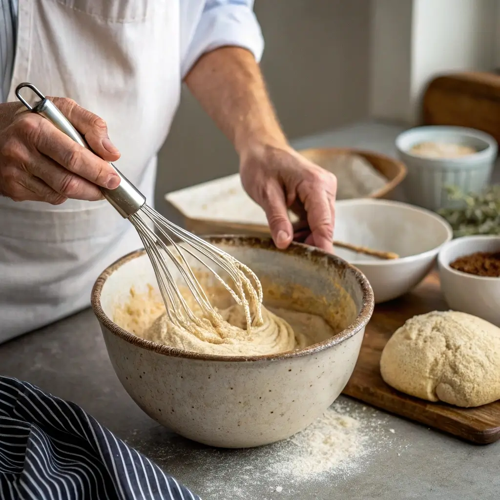 How to Make Gluten Free Sourdough Bread – Complete Beginner’s Guide 4 mixing gluten free sourdough bread dough