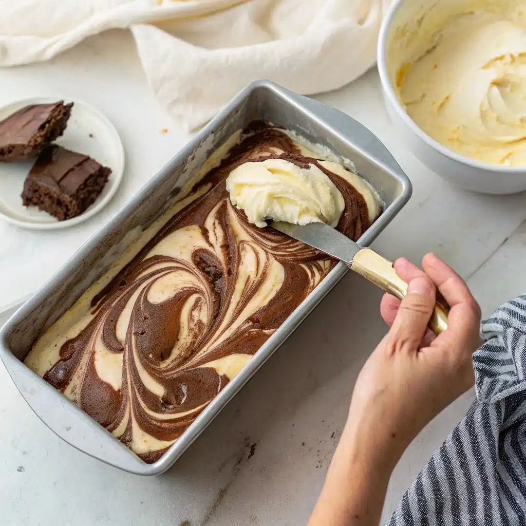 Chocolate and Vanilla Ice Cream: The Perfect Flavor Duo That Never Fails 3 Swirling chocolate and vanilla ice cream in a loaf pan