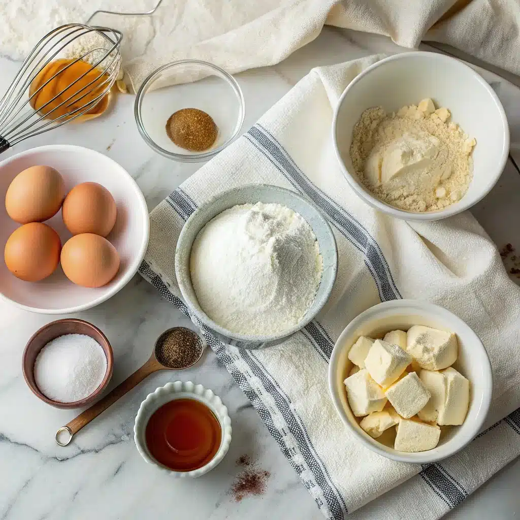 Ice Cream Cake Roll: A Classic Dessert You’ll Always Crave 7 flat lay of eggs sugar flour vanilla extract s