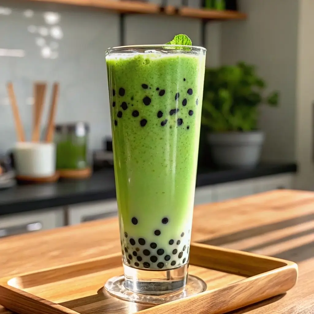Matcha Green Tea Boba: Creamy, Refreshing, and Totally Addictive 1 matcha green tea boba in sunlit kitchen