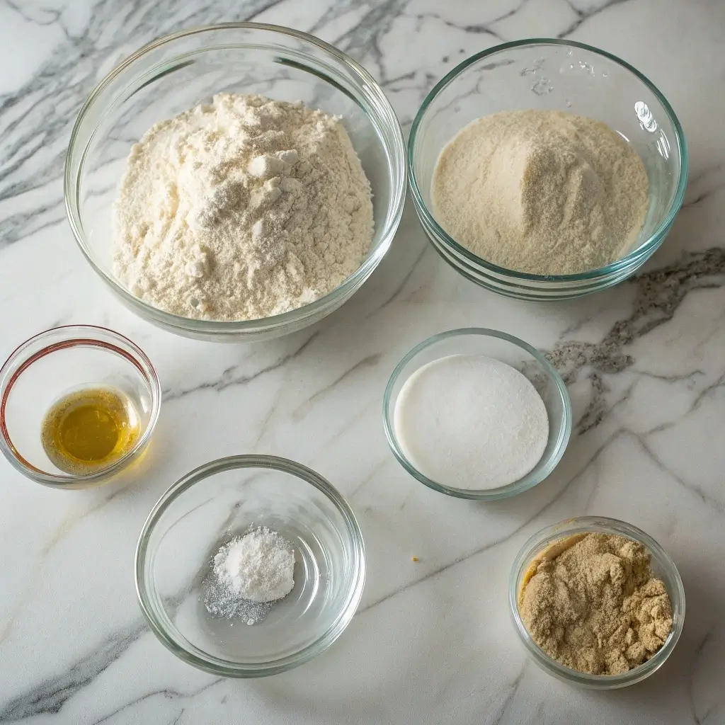 sourdough-french-bread-ingredients.jpg Ingredients for sourdough French bread on marble counter