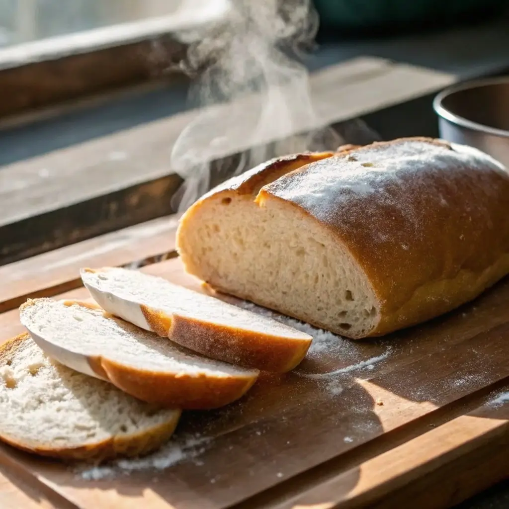 Low FODMAP Sourdough Bread – A Gut-Friendly Slice You’ll Love 1 low FODMAP sourdough bread sliced on rustic countertop