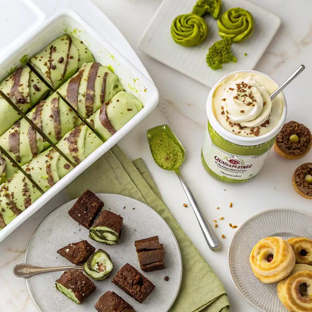 Uses for Pistachio Cream – Creative, Delicious, and Everyday Ideas 9 Costco pistachio cream used in brownies, donuts, cheesecakes, and ice cream