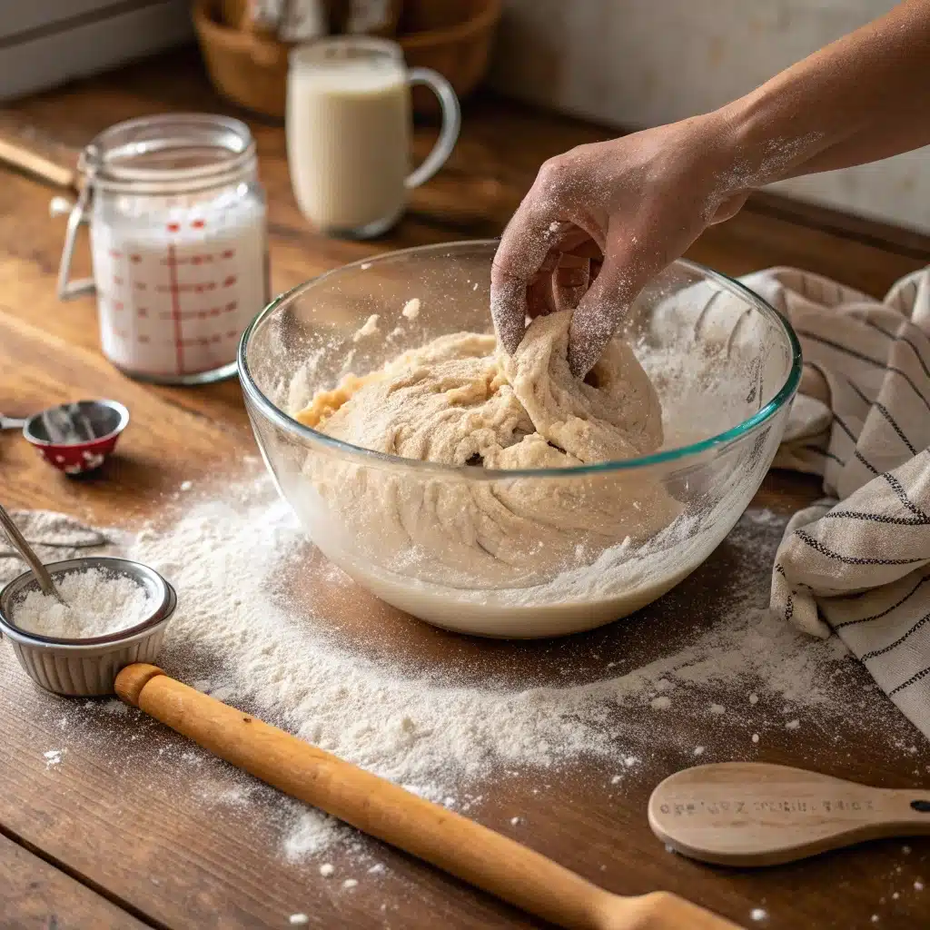 mixing-protein-sourdough.jpg Mixing protein sourdough dough by hand