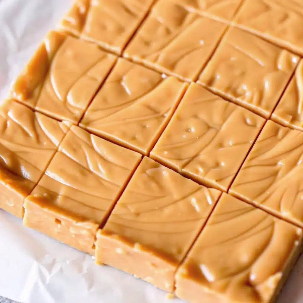 serving-peanut-butter-fudge.jpg Served peanut butter fudge squares with toppings